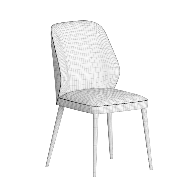 Elegant Emma Velvet Dining Chair 3D model image 4