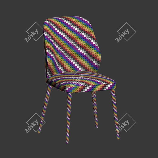 Elegant Emma Velvet Dining Chair 3D model image 5