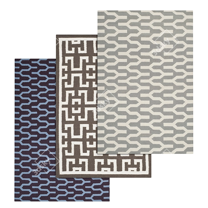 Luxury Rug Set: High-Quality Carpets 3D model image 1