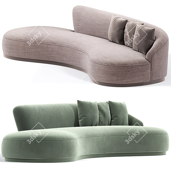 Majestic Mohair Marseille Sofa 3D model image 2