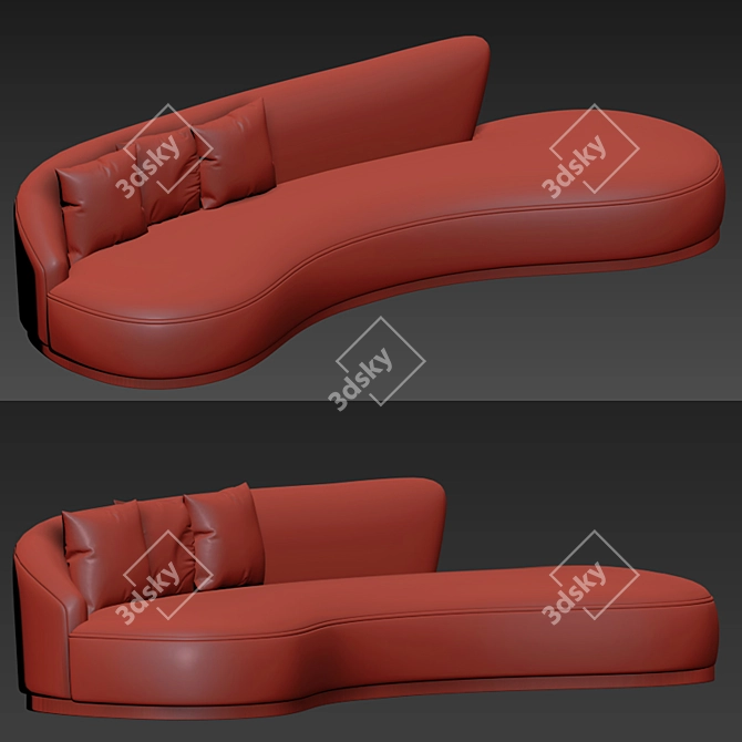 Majestic Mohair Marseille Sofa 3D model image 3