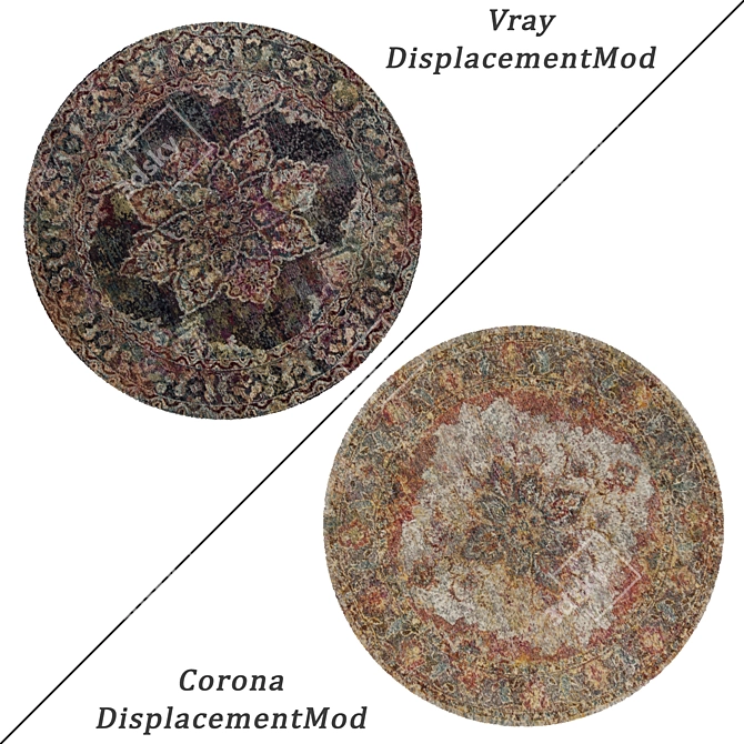 Elegant Round Carpets Set 3D model image 2