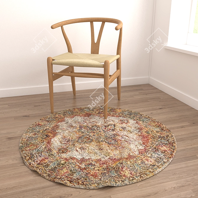 Elegant Round Carpets Set 3D model image 4