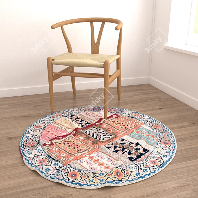 Versatile Round Carpet Set 3D model image 4