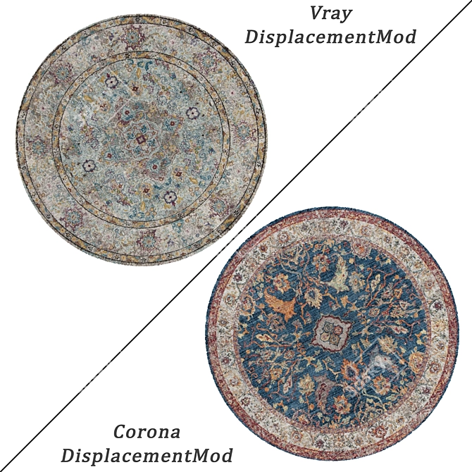 6pc Round Carpets Set 54 3D model image 2