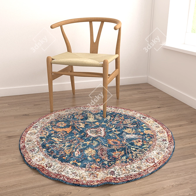 6pc Round Carpets Set 54 3D model image 4