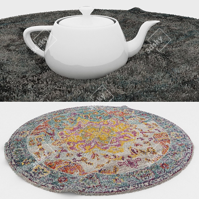 Round Carpets Set 3D model image 3