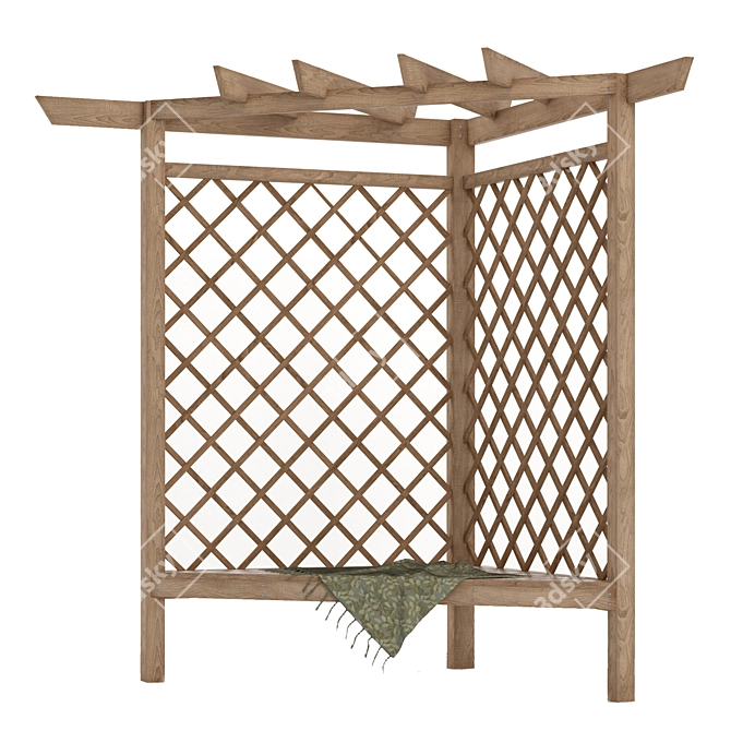 Elegant Corner Pergola Collection 3D model image 3