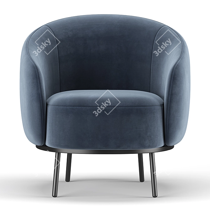 Sleek Comfort: Habitat Armchair 3D model image 2