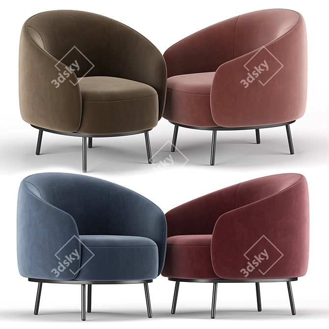 Sleek Comfort: Habitat Armchair 3D model image 3