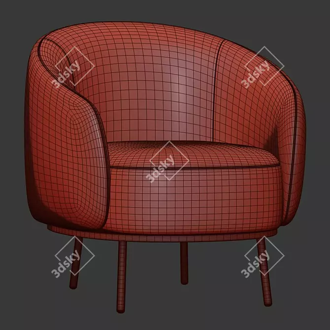 Sleek Comfort: Habitat Armchair 3D model image 4