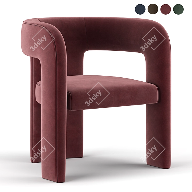 Elegant Dunloe Chair 3D model image 1