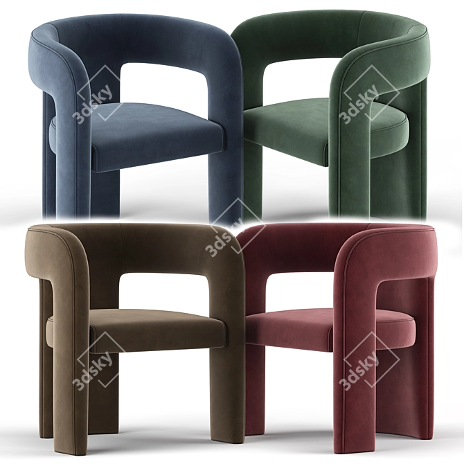 Elegant Dunloe Chair 3D model image 2