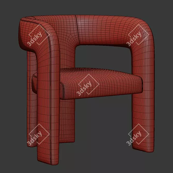 Elegant Dunloe Chair 3D model image 4