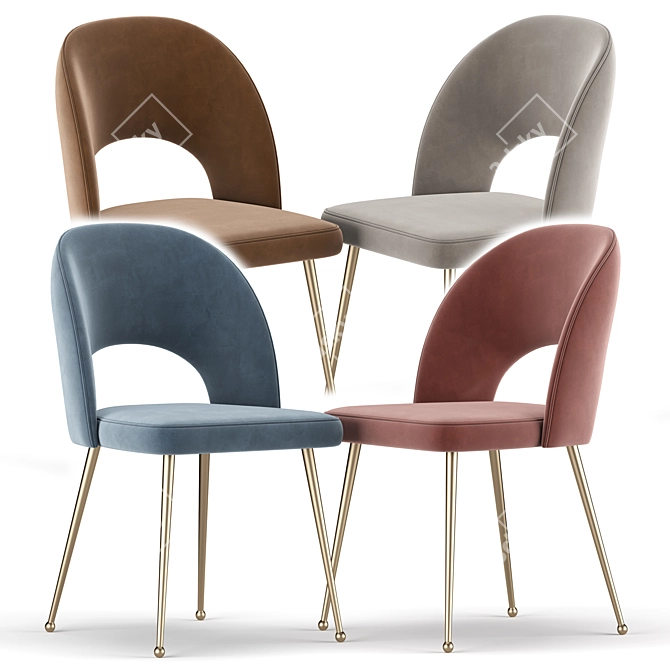 Elegant Swell Chair 3D model image 2