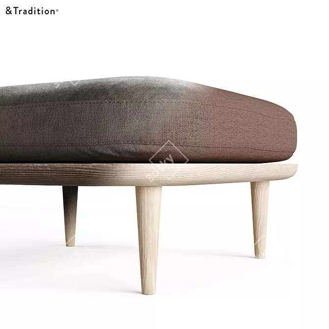 Modern Scandinavian Pouf Ottoman 3D model image 3