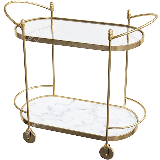 Elegant Odyssey Drinks Trolley 3D model image 1