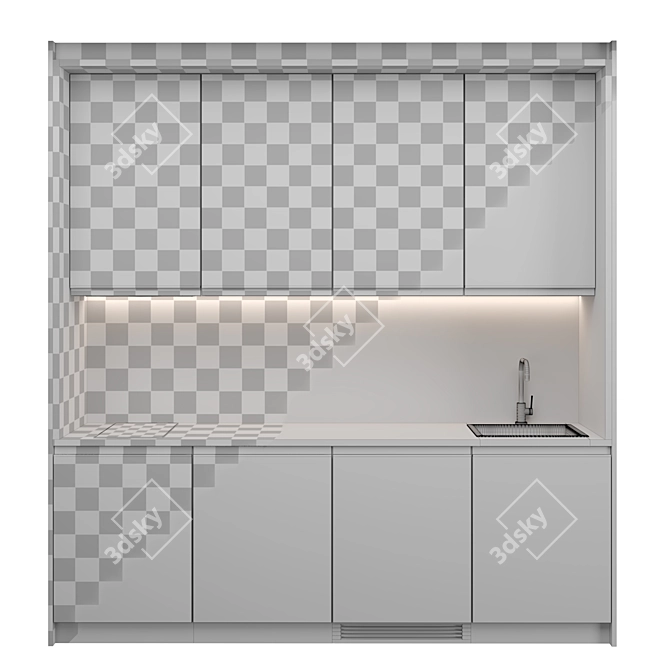Modern Kitchen | Compact and Editable Design 3D model image 5