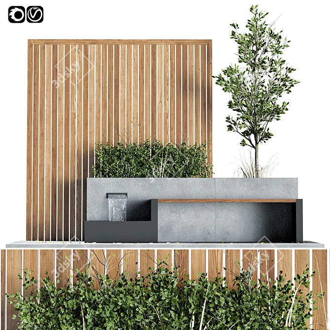 Modern Bench Set: Stylish and Versatile 3D model image 2