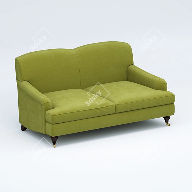 Classic Soft Curved Back Sofa 3D model image 1