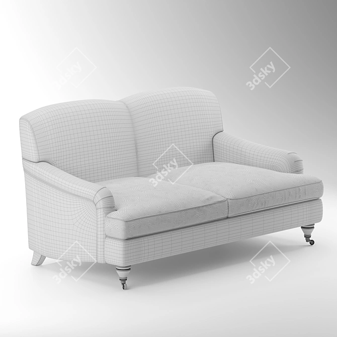 Classic Soft Curved Back Sofa 3D model image 7