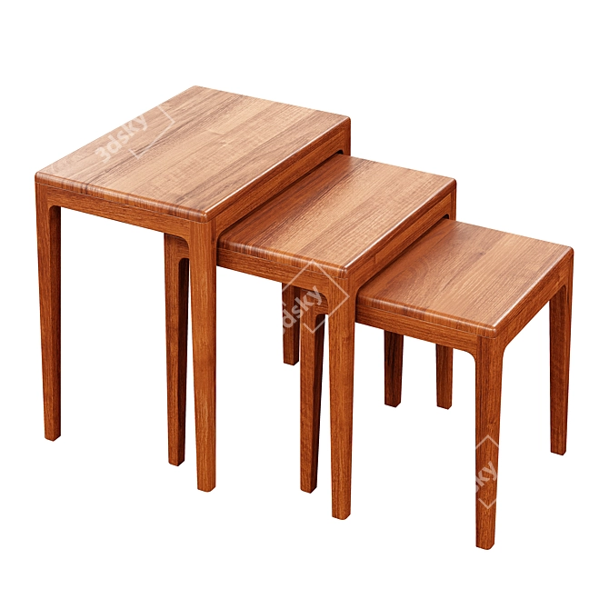 Zara Home Wooden Tables Set 3D model image 3