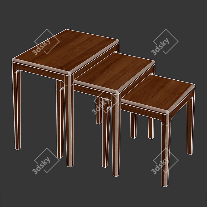 Zara Home Wooden Tables Set 3D model image 4