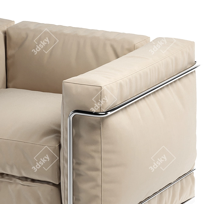 Modern Lc2 Poltrona Armchair: Sleek Comfort by Cassina 3D model image 3