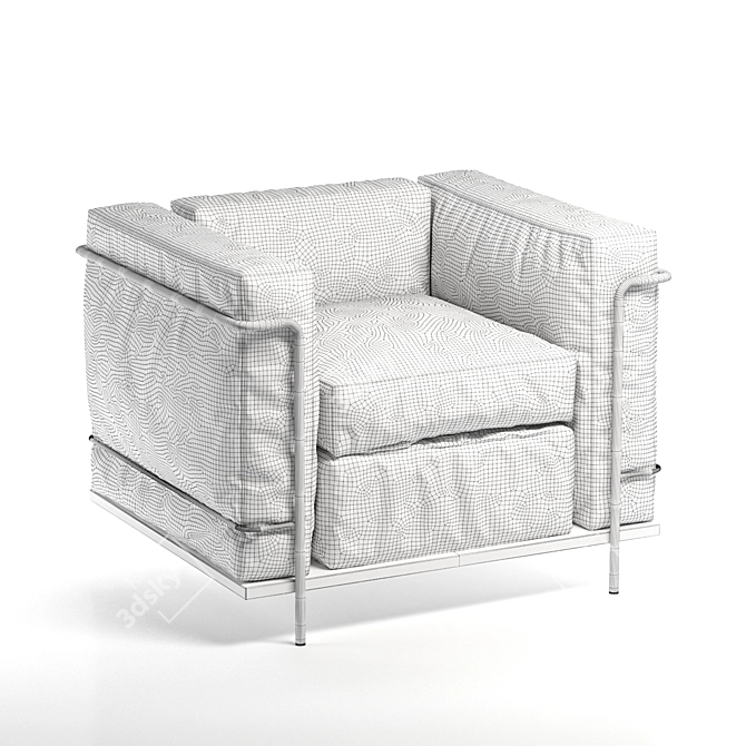 Modern Lc2 Poltrona Armchair: Sleek Comfort by Cassina 3D model image 5