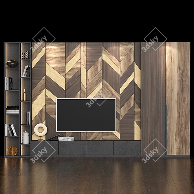 Sleek TV Stand 025: Stylish and Functional 3D model image 1