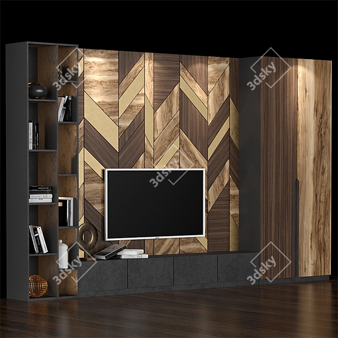 Sleek TV Stand 025: Stylish and Functional 3D model image 2