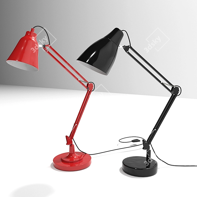 Elegant Trio Table Lamp Set 3D model image 6