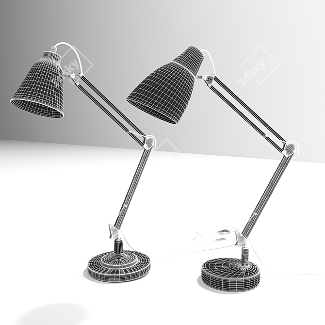 Elegant Trio Table Lamp Set 3D model image 7