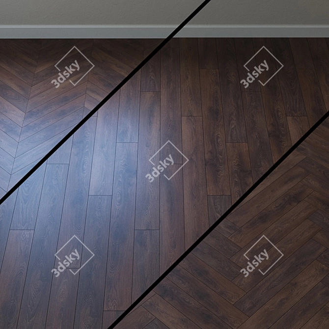 Rustic Oak Hardwood Flooring 3D model image 1