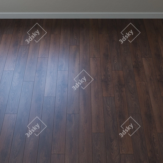 Rustic Oak Hardwood Flooring 3D model image 2