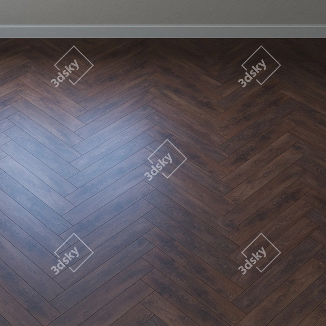 Rustic Oak Hardwood Flooring 3D model image 4