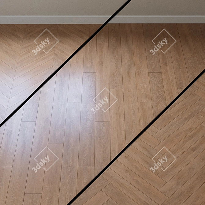 Light Lime Oak Parquet by Krono Original 3D model image 1