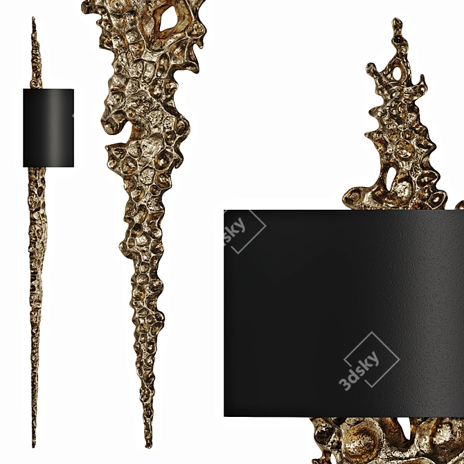 Elegant Gold LAVA Wall Light 3D model image 2