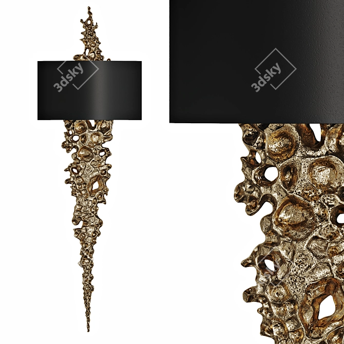 Elegant Gold LAVA Wall Light 3D model image 5