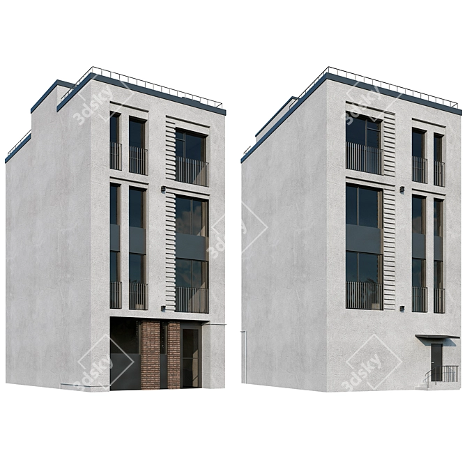 Minimalist Residential House 3D model image 2