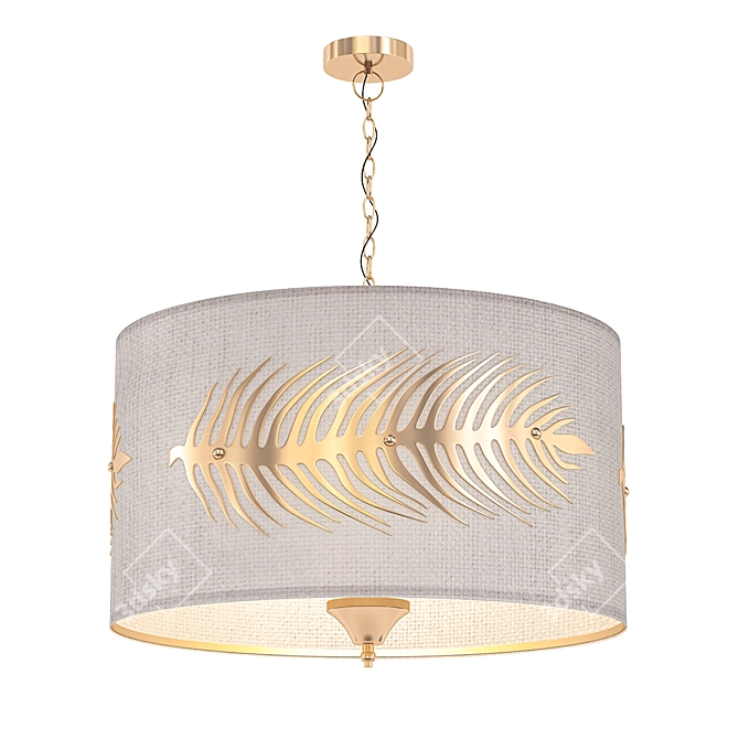 Golden Feather Ceiling: Elegant Illumination 3D model image 1