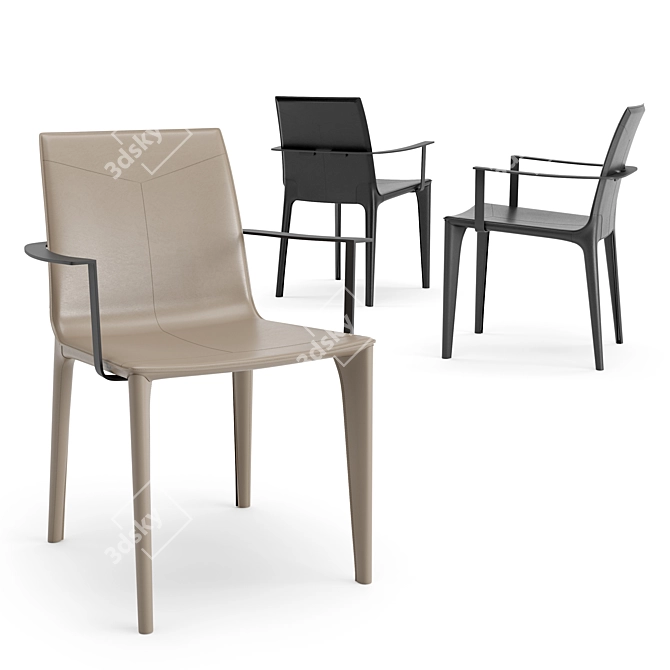 Elegant Adriatic Dining Arm Chair 3D model image 2