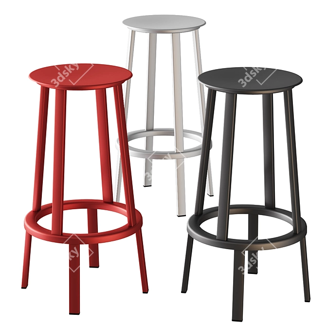 HAY Revolver Bar Stool: Stylish and Compact 3D model image 7