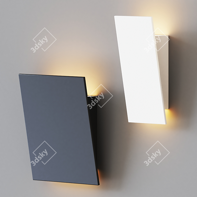 Modern Angled Wall Sconce 3D model image 1