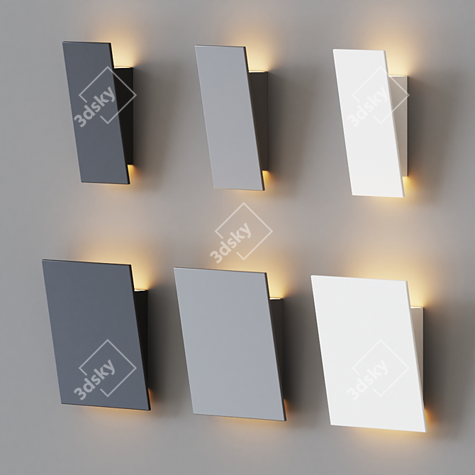 Modern Angled Wall Sconce 3D model image 3