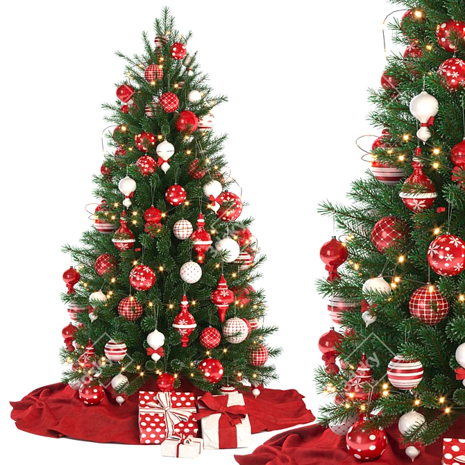  Festive Christmas Tree Decoration 3D model image 1