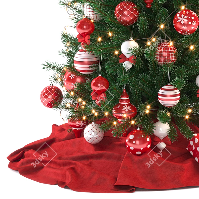  Festive Christmas Tree Decoration 3D model image 3