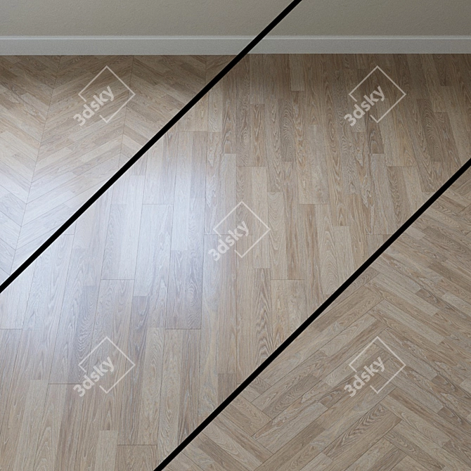 Elegant Linen Oak Parquet 3D model image 1