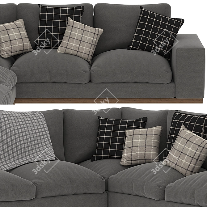 Denver Left-hand Corner Sofa | Comfortable and Stylish 3D model image 2