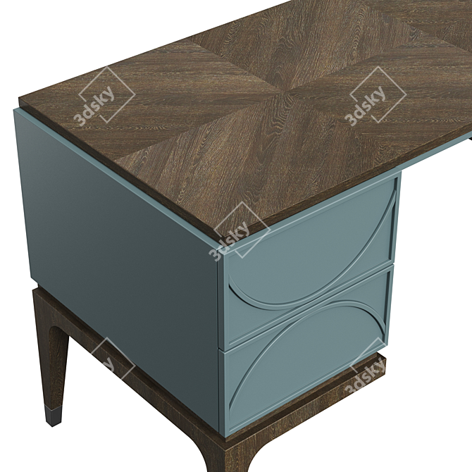 Elegant Majorelle Writing Desk 3D model image 2